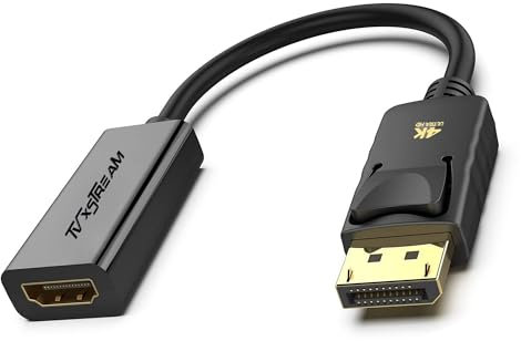 TV xStream Cable adaptador DisplayPort 1.2 a HDMI 4K 30Hz - PVC y cobre, 18 cm, conector chapado en oro para HDTV, monitor, proyector