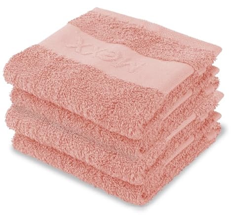Bestlivings Mexx Gästetuch (4er Pack/Pfirsichrosa) 50x30cm, 100% Baumwolle - ÖKO-Tex, Handtuch Premium Qualität 450gr/m², super saugfähig, schnell trocknend