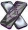 aidvaia Frameless Magnetic Phone Case Compatible with iPhone 16 Clear Minimalist Case Transparent Clear Plating Purple Frameless Design Lens Protects Shockproof Case