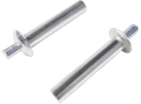 Aqxypas M4 Diámetro 6,4/7,9/10/14,3 mm Longitud Remache de Aluminio y Acero de expansión por Impacto Cabeza semicircular Sujetador de extracción de núcleo Remache bifurcado(80Pcs M4,6.4mm)