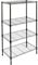 Harbour Housewares 4-Tier Shelving Unit - 122 x 60 x 35cm - Black 4 Shelf Wire Storage Unit with Adjustable Shelves & Levelling Feet Free Standing Garage Storage, Kitchen Organisation Wire Rack