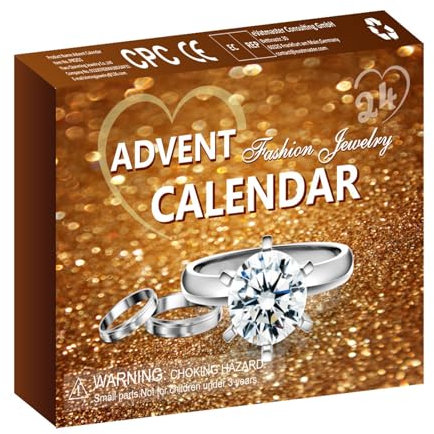 Adventskalender 2024 Frauen, 24 Tage Weihnachts-Countdown Luxus-Adventskalender 2024 mit Armband, Halskette, Ohrringring, Ring, Weihnachtsschmuck für Frauen (dunkles Khaki, 27 x 21 cm)