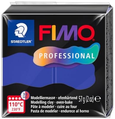STAEDTLER FIMO Professional 8040 ofenhärtende Modelliermasse, speziell für Profis und Künstler, Einzelprodukt Royalblau, 8040-3