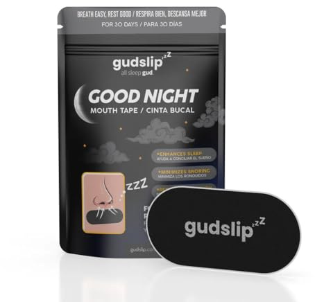 GudSlip® - 30 nastri orali - adesivo ipoallergenico per promuovere la respirazione nasale, ridurre il russare e migliorare la qualità del sonno, comodo e sicuro per l'uso notturno