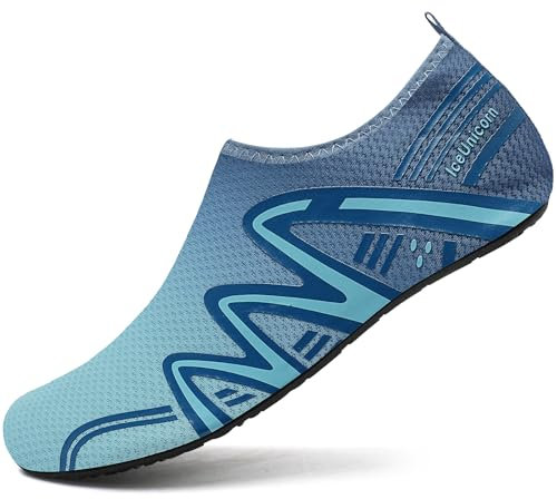 IceUnicorn Swimming Water Shoes Mens Womens Summer Swim Shoes Ladies Beach Surfing Diving Shoes(721Blue, 10/11UK=44/45EU)