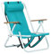 Outopee Folding Beach Chair, Portable Camping Backpack Beach Chair with 4 Level Positions, Adjustable Headrest, Cup Holder for Fishing Poolside Picnic, 120kg Capacity, Mint Green