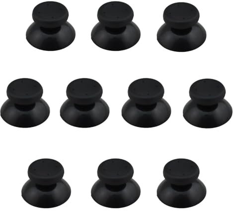 pour Xbox 360, 10-Pack 3D Analog Joystick Thumbstick Caps, Game Controller Replacement Rubber Covers (Noir)