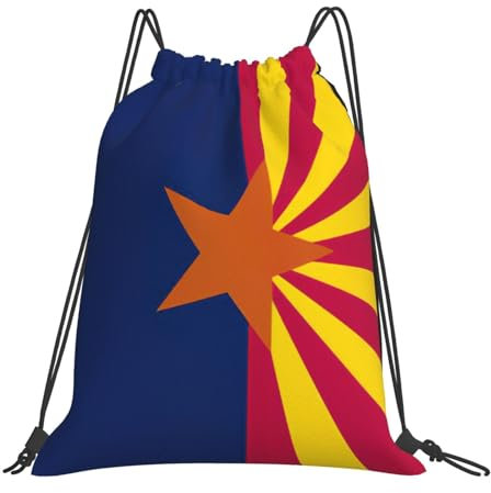 Zhuanyun Lässiger Rucksack mit Kordelzug im US-Bundesstaatsflaggen-Design, modisch, geeignet für Sport, Reisen und den täglichen Gebrauch, Weiss/opulenter Garten, Einheitsgröße