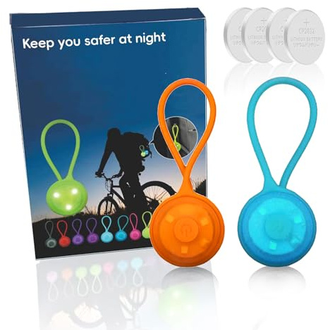 BTDZDD Led Blinklicht, Reflektoren Kinder/Blinklicht Schulranzen/Leuchtanhänger Hund/Schulranzen Licht, für Kinder, Jogger, Haustiere und Radfahrer (Orange + Blau)