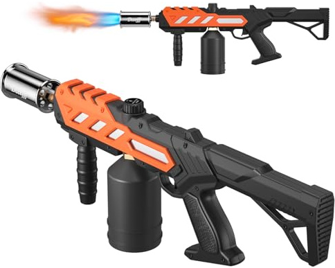 Kraftfull Propangasbrännare, justerbar flammekastare, köksbrännare med avtagbar design, brännare för BBQ, steka biff, svetsning, campingkoltändare (tank ingår inte)