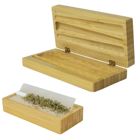 J-Boks - Stylische Joint Hülle für 3 Joints aus Bambus - Stabile Box/Case ideal für Unterwegs und zur Aufbewahrung Zuhause - Perfektes Cannabis Zubehör - Joint Behälter multifunktional