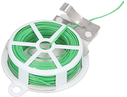 TARSHYRY Plant Ties, Plant Ties For Outdoor Cable, Garden Reusable, Garden Twine Plastic Steel Wire Twist Roll Dispenser with Cutter For Vegetable Shed, (50m / 164ft)