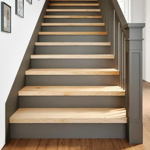 Refined Natur Massivholz Eiche, Treppenstufe für Holztreppen, Treppenstufen 16 STK. Unbehandelt 90x25x2 cm Massivholz Eiche