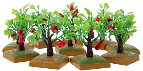 Milisten 10 Stück Kompakte PVC Obstbaum Modelle in Baumform Leichte Gartendekoration für Sandtisch und Gartenszene mit Einzigartigem Design Zufälliger Stil