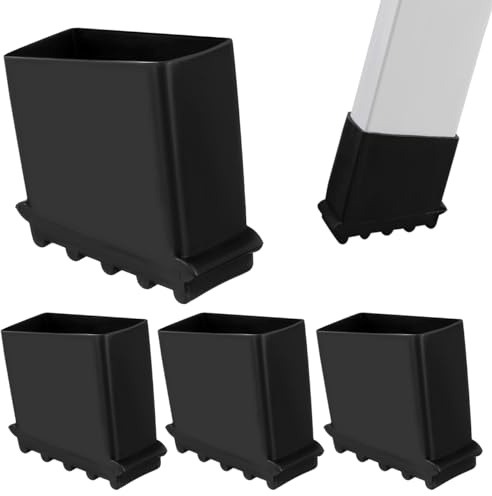 Hemobllo 4pcs Ladder Feet Covers Rubber Non Slip Step Ladder Pads Replacement Feet End Caps for Extension Telescopic Folding Floor Protection Black