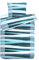 Hochwertige Biber Bettwäsche Baumwolle Streifen 155x220 80x80 Set 2tlg, Farbe Türkis