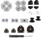 For Sony Playstation 4 PS4 For Dualshock 4 L1 R1 L2 R2 Trigger Springs Buttons + 2 Joystick Thumb Sticks + 4 Springs + 1 Screwdriver + 1 Set Silicone Conductive Rubber Pads