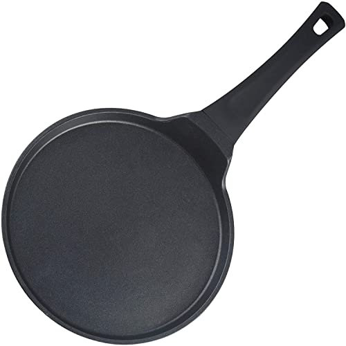 S·KITCHN Nonstick Crepe Pan, Skillet Pan for Dosa Tawa Omelette Tortillas Crispy Pancake, Griddle Pancake Pan, PFOA FREE and Induction Compatible - 10 Inch