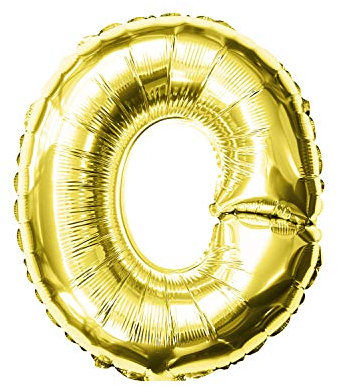Oblique Unique® Folien Luftballon alle Buchstaben Alphabet ABC Herz Stern in Gold für Geburtstag Jubiläum goldene Hochzeit JGA Party Deko Folienballon - wählbar (Buchstabe O)