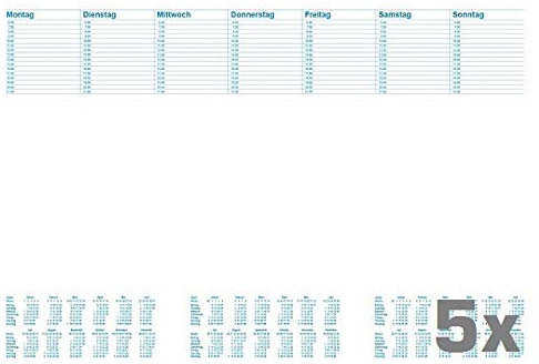 RNK 46617 Schreibunterlage Office, 60 x 42 cm, blanko mit Kalender (Office, 5er Pack | 60 x 42 cm)