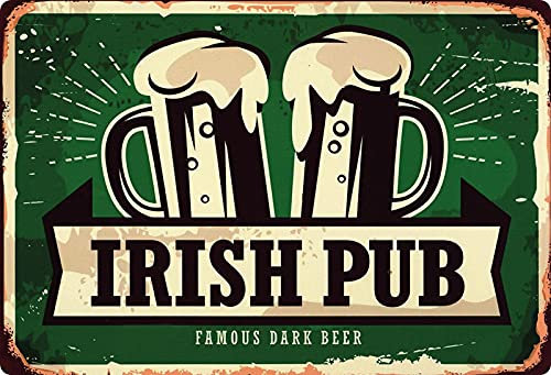 Blechschild 20x30cm gewölbt Irish Pub Famous Dark Beer Bier Deko Geschenk Schild