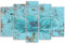 Feeby Mehrteiliges Dekopaneel selbstklebend Blume 5 dekorative Wandpaneele Retro Blau 100x70 cm