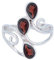 mantraroma Silber Ring Damen 925 Granat facettiert Edelstein rot ausgefallen verspielt