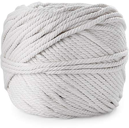 HellDoler Corde en Macramé,6mm x 100m Cordon Coton Fil de Macramé Naturel Coton Cordon pour Tenture Murale,Cintres pour Plantes,des Capteurs de Rêves,Artisanat,Tricot,Projets Décoratifs