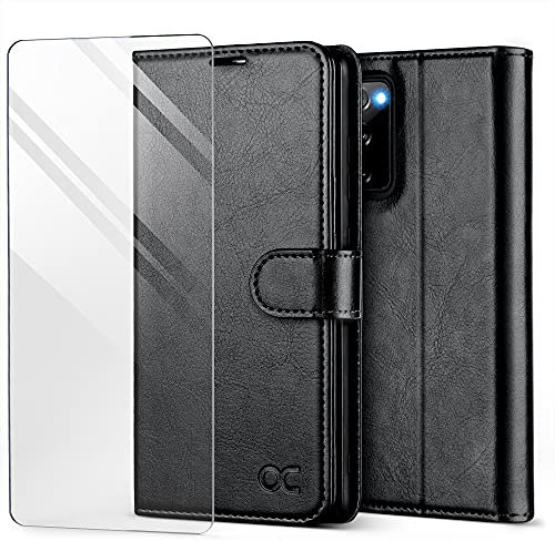OCASE Custodia Samsung S20 Fe, Cover Galaxy S20 Fe Interno TPU Antiurto Portafoglio [Pellicola Protettiva Gratuita] [Carta Fessura] Custodie in Pelle per Samsung Galaxy S20 Fe (6,5 Pollici) - Nero