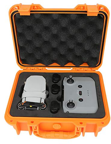DJFEI Hard Tragetasche für DJI Mini 2, Portable Wasserdicht Hart Handtasche Tragetasche Taschen für DJI Mavic Mini 2 Drone, Fernbedienung und 3 Batterien (Orange)