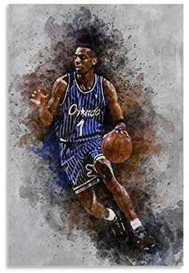 Penny Hardaway Poster, Basketball-Poster, Sportposter, Leinwand, Wanddekoration, Kunstdruck, für Büros, Wohnzimmer, Schlafsäle, Zuhause – Geschenk für Freund, Mann, 40 x 60 cm