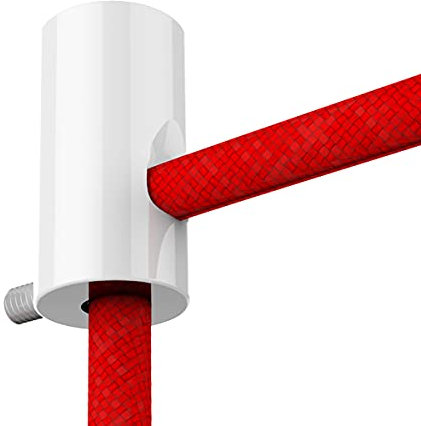 ZOHAR 5 Stück Deckenbefestigung Aufputz-Kabelhalter Wand- und Deckenpins Kabelaufhängung Kabelbefestigung Affenschaukel Kabelhänger mit Schrauben & Dübeln für Textilkabel Lampe DIY Weiß