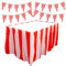 Tatuo Rot und Weiß gestreifte Wimpelbanner Zirkus Tischrock Karneval Dreieck Wimpelkette Flaggen Banner für Geburtstagsfeier Festival Feier Zelt Campingbedarf