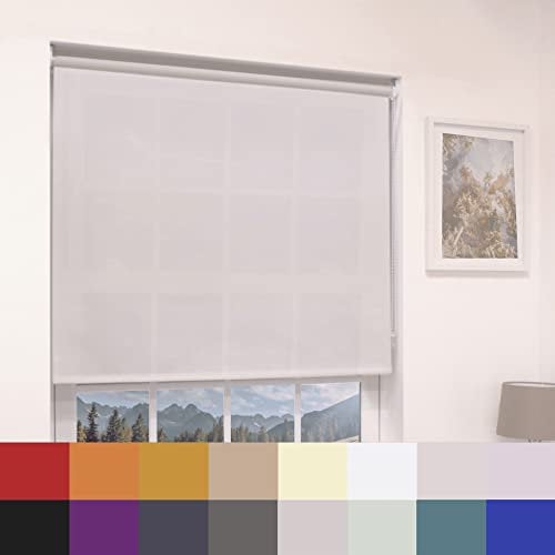 White Plain Dim Out Fabric Roller Blind Made To Measure Maximum of 90cm Width All Fitting Included Easy FIt Child Safe
