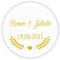MameArt 50stk 4cm Aufkleber Hochzeit Personalisiert, Sticker für Hochzeit Selbstgemacht Taufe Kommunion Geburtstag Feste Geschenke Präsente (Gold B)