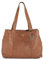 Cas8 Shopper Tasche Damen LEYLA, große Henkeltasche aus Leder, Handtasche für Frauen mit vielen Fächern, cognac