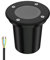ledscom.de Bodeneinbauleuchte BOLI für außen, IP67, schwarz, rund, 108mm Ø, 1x GU10 max. 15W, gefrostet