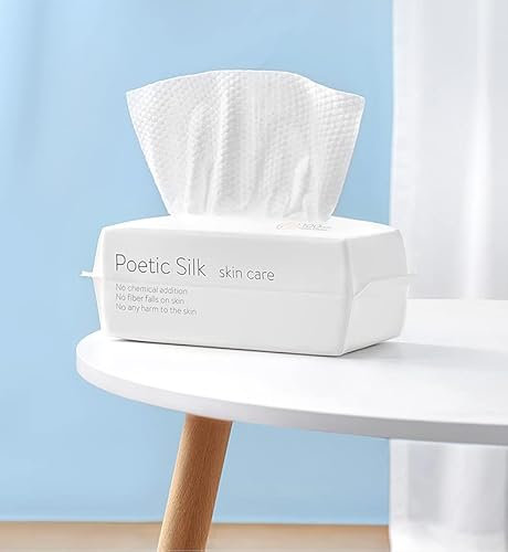 Forrader Lingettes douces et sèches jetables, serviette de nettoyage simple humide et sèche, tissu en coton pour les peaux sensibles et les soins de bébé, démaquillage et nettoyage de surface