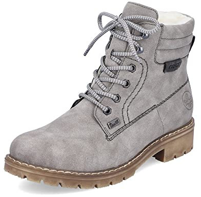 Rieker Damen Schnürstiefeletten Y9125, Frauen Stiefeletten, wasserabweisend, riekerTEX,Kurzstiefel,uebergangsschuhe,grau (40),38 EU / 5 UK