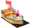 COSTWAY Sandkasten aus 100% massivem Tannenholz, Piratenschiff Boot mit Sitzbank und Stauraum, inkl. Bodenplane, Kinder Sandkiste Segelschiff Outdoor, inkl. Fahnenmast und Ruder
