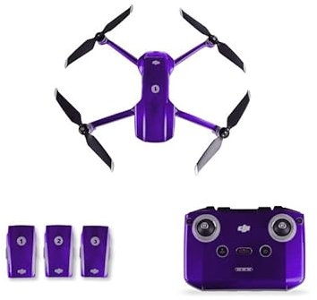 Palumma Drohnen-Aufkleber für DJI Mavic Air 2, wasserdichte PVC-Haut dekorative Aufkleber Set für Mavic Air 2 Drohne Körper + Batterie + RC Fernbedienung Aufkleber Set (fluoreszierendes Lila)