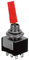 Deviatore bipolare a leva DPDT bipolare ON-OFF-ON con leva rossa e con terminali a saldare, foro di montaggio diametro 6mm, 125V 6A