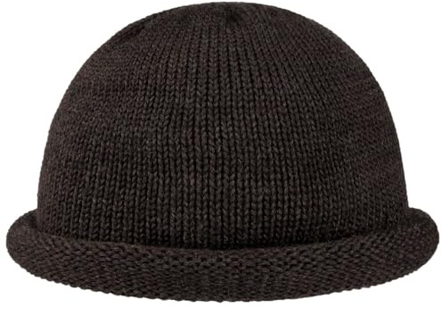 Lierys Winter Docker hat Women/Men - Made in Germany - Beanie Made of new Wool - Functional Knitted hat - Wool hat Autumn/Winter Dark Brown One Size