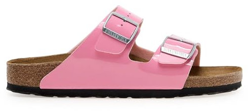 Birkenstock Arizona SFB, Sandali a Punta Scoperta Donna, Vernice Rosa Caramello Nero, 38 EU Estrecho