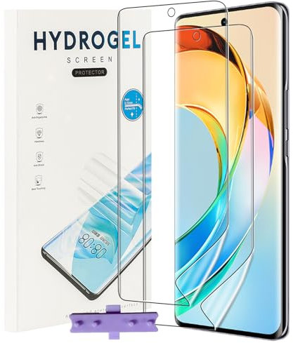 NUCNOK 2 Pièces Protection Écran pour Honor Magic 6 Lite (Pas Verre Trempé),Film Flexible Soft HD Hydrogel,Anti-Rayures,Compatible avec Lecteur d’Empreinte,sans Bulles,Facile à Installer