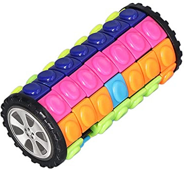 JTLB 3D-Zylinder-Zauberwürfel-Puzzle, 7-lagiges Rätsel, Buntes Verschiebbares Sensorisches Zappelspielzeug, die Dekompression von Kindern und Erwachsenen, Linderung von