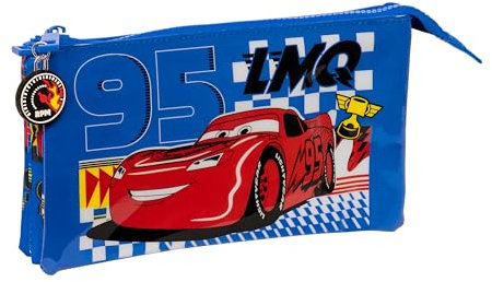 Safta Cars Race Ready – Federmäppchen für Kinder, Federmäppchen für Kinder, ideal für Schulkinder, bequem und vielseitig, Qualität und Beständigkeit, 22 x 3 x 12 cm, Blau, Königsblau (AZUL ELÉCTRICO),