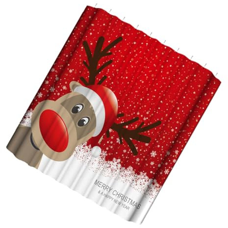 LABRIMP Palline di Natale Tessuto Poliestere Idrofobo Design a Tema Natalizio Gancio Robusto Stampa Digitale ad Alta Definizione per Bagno Casa