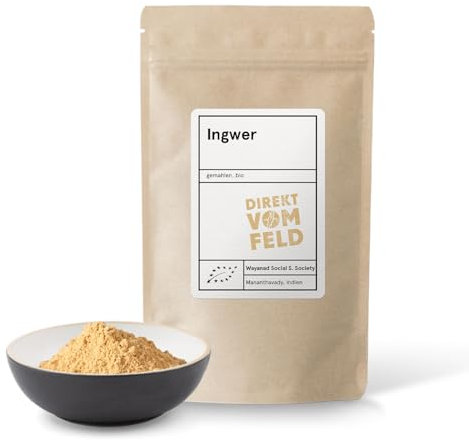 Direkt vom Feld® Ingwer | Die aromatische Superknolle| BIO, gemahlen | 100g Nachfüllpack