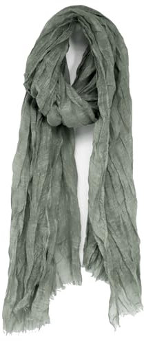 Van Der Rich ® - Schal Knitterfrei Weicher Schal Baumwoll-Leinen-Mischung - Damen (Khaki, One Size)